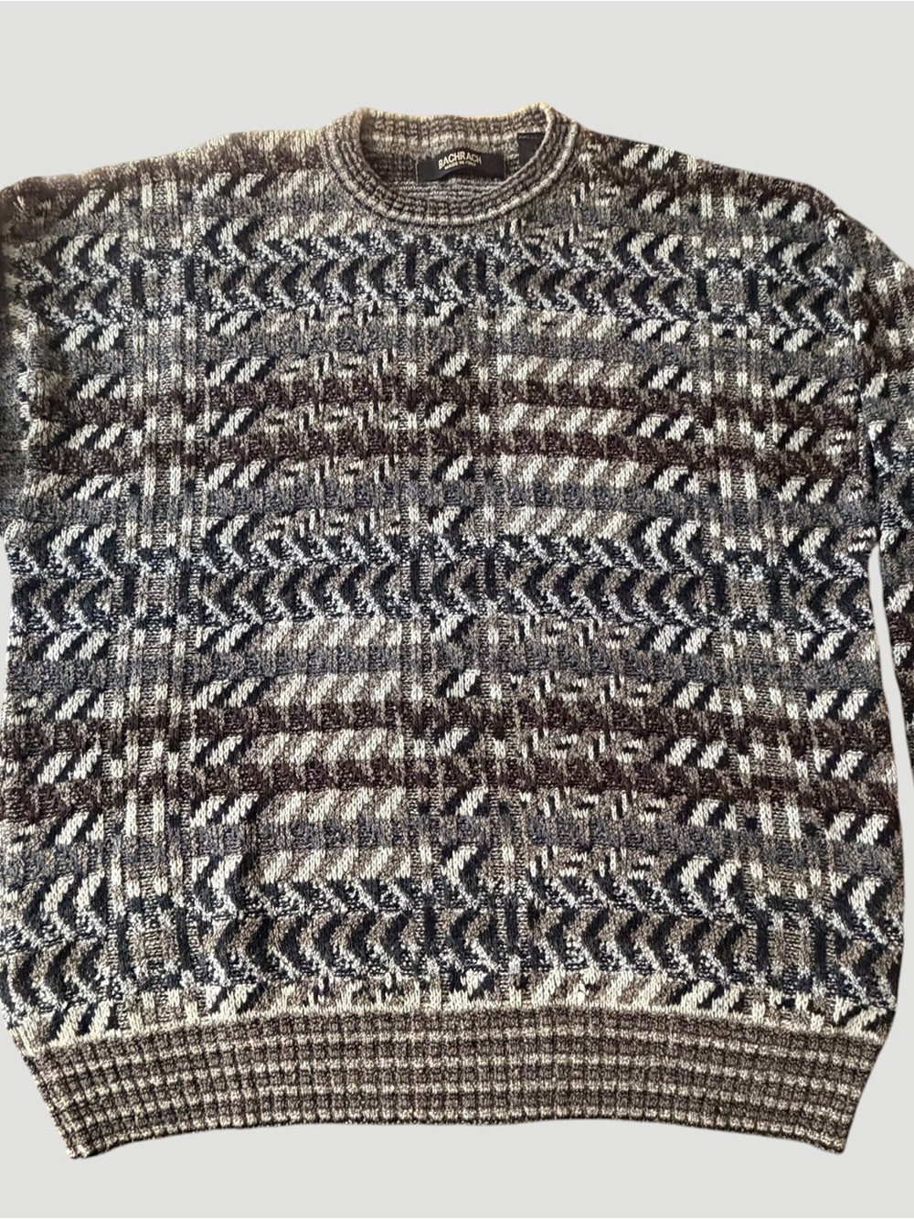 Men's Crewneck Bachrach Coogi Stylr Patterned Knit Sweater